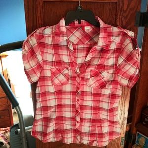H&M plaid button down shirt